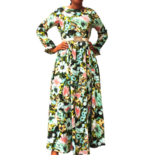 Robe avec fleur multicolore senori