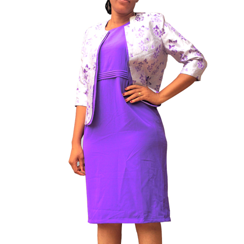 Ensemble veste robe violet